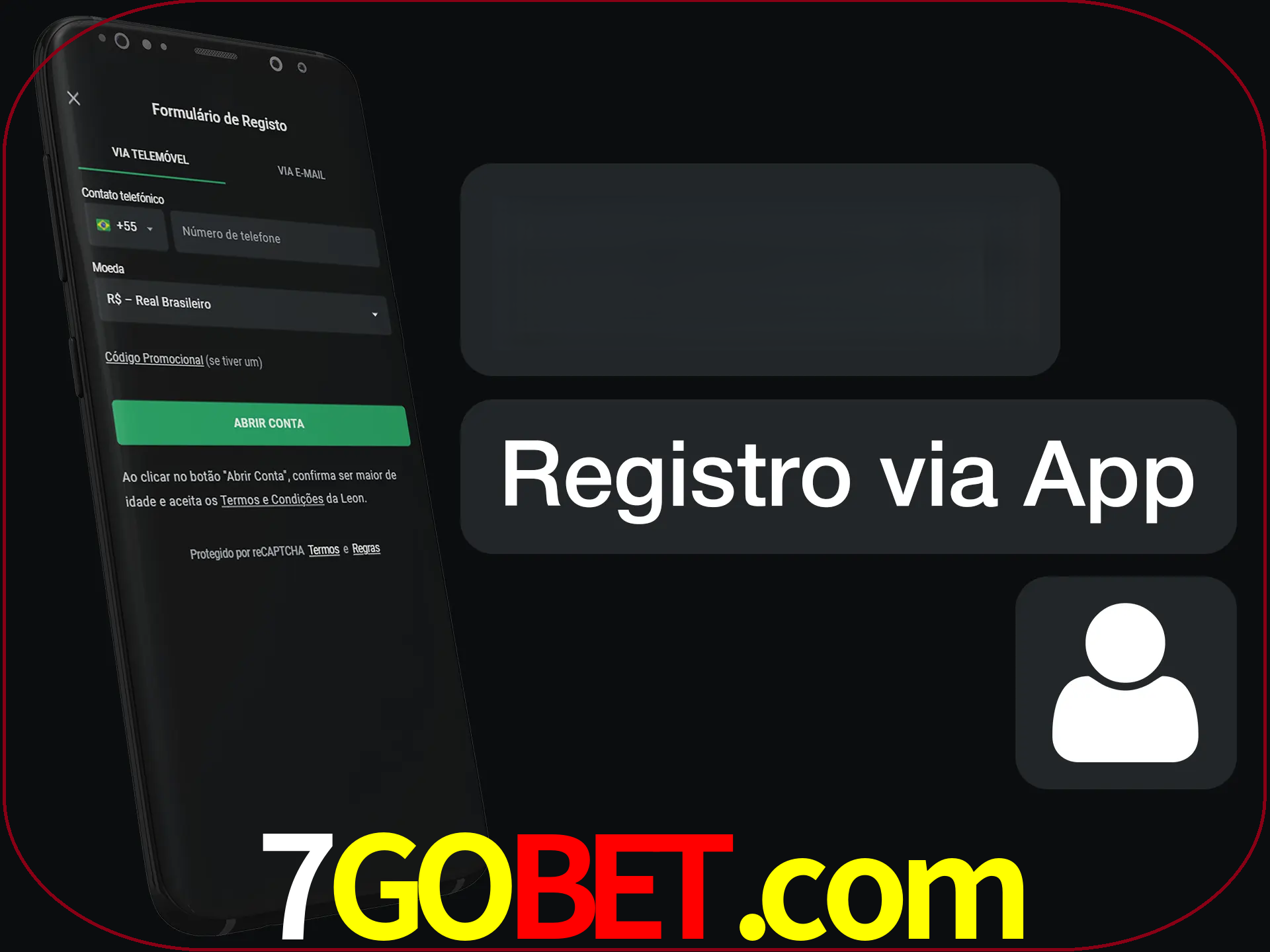 Registre-se com duas etapas usando o aplicativo.
